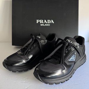 Prada Re-Nylon/brushed unisex leather sneakers, Men’s Size 5 UK fits Women’s 38